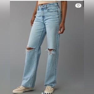 AE Strigid Ripped High-Waisted Stovepipe Jean